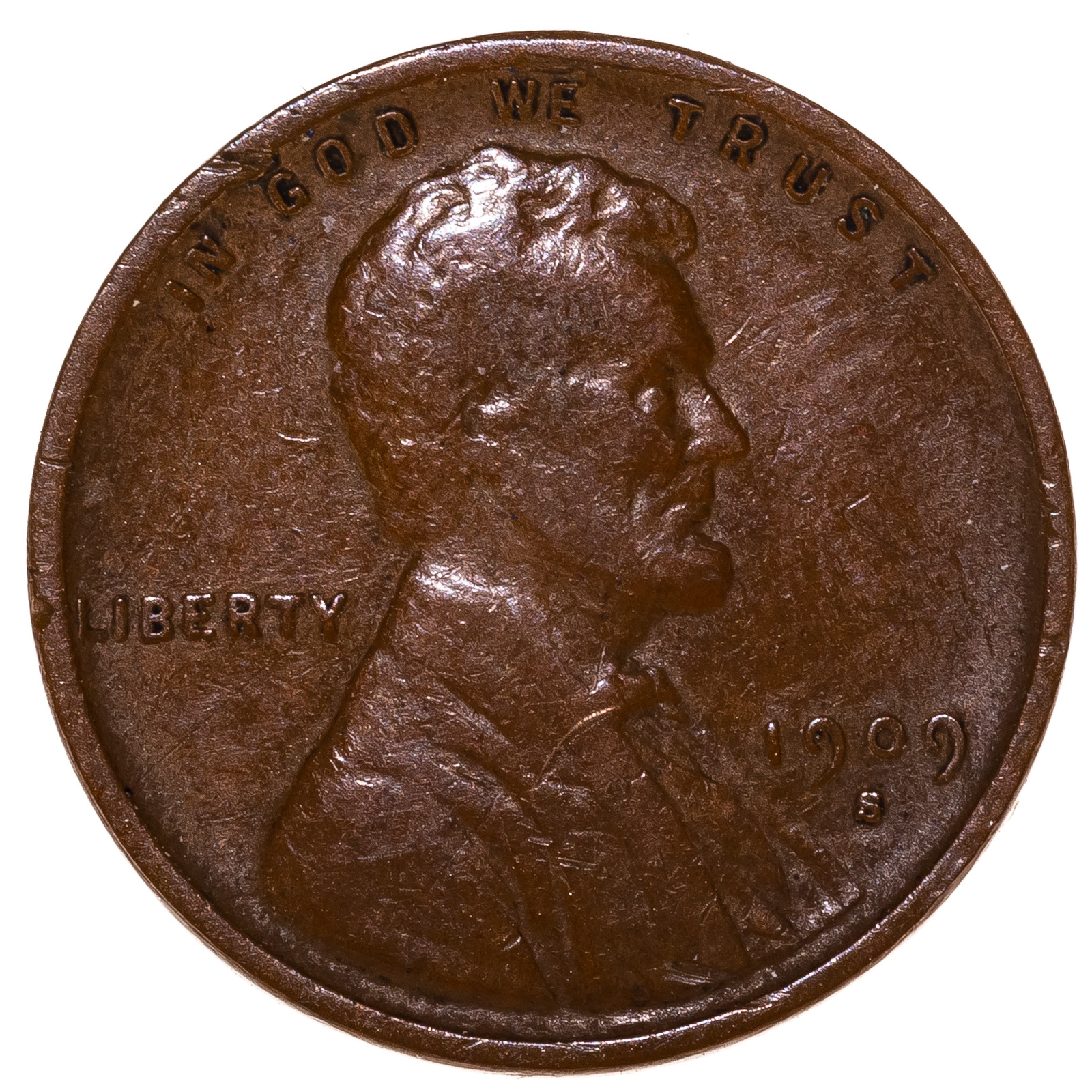 Appraisal: -S VDB LINCOLN CENT F- SCRATCHED Reverse has a vertical