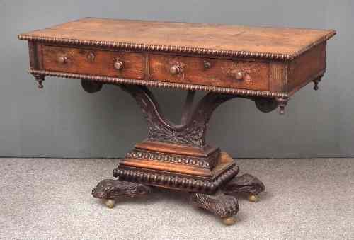 Appraisal: An early th Century oak rectangular side table with bead