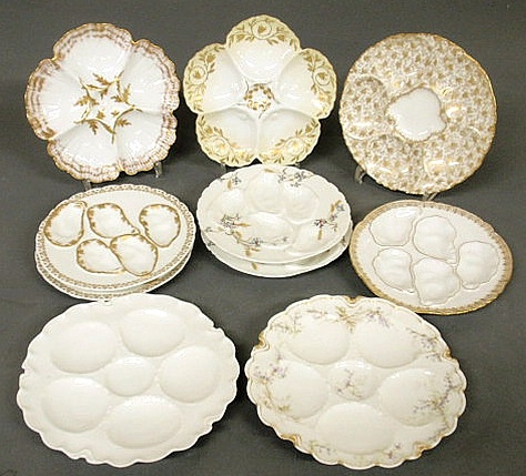 Appraisal: Ten porcelain oyster plates by various makers and in various