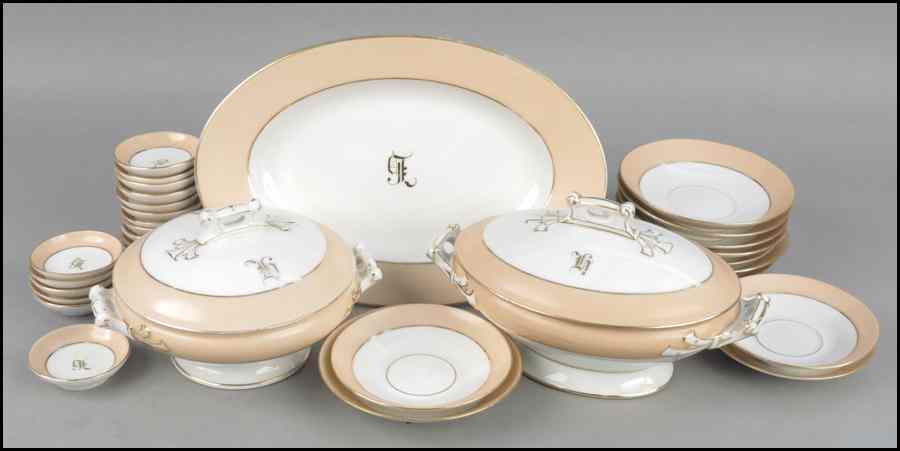 Appraisal: FRENCH GILT PORCELAIN PARTIAL DESSERT SERVICE Comprised of saucers dishes