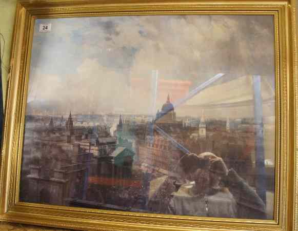 Appraisal: Framed print of St Pauls and Surrounding London during the