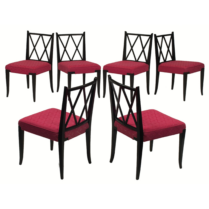 Appraisal: Tommi Parzinger dining chairs six by Parzinger Originals s mahogany