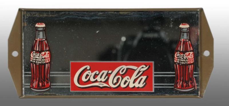 Appraisal: Coca-Cola Visor Mirror Description s Rare two bottle mirror with