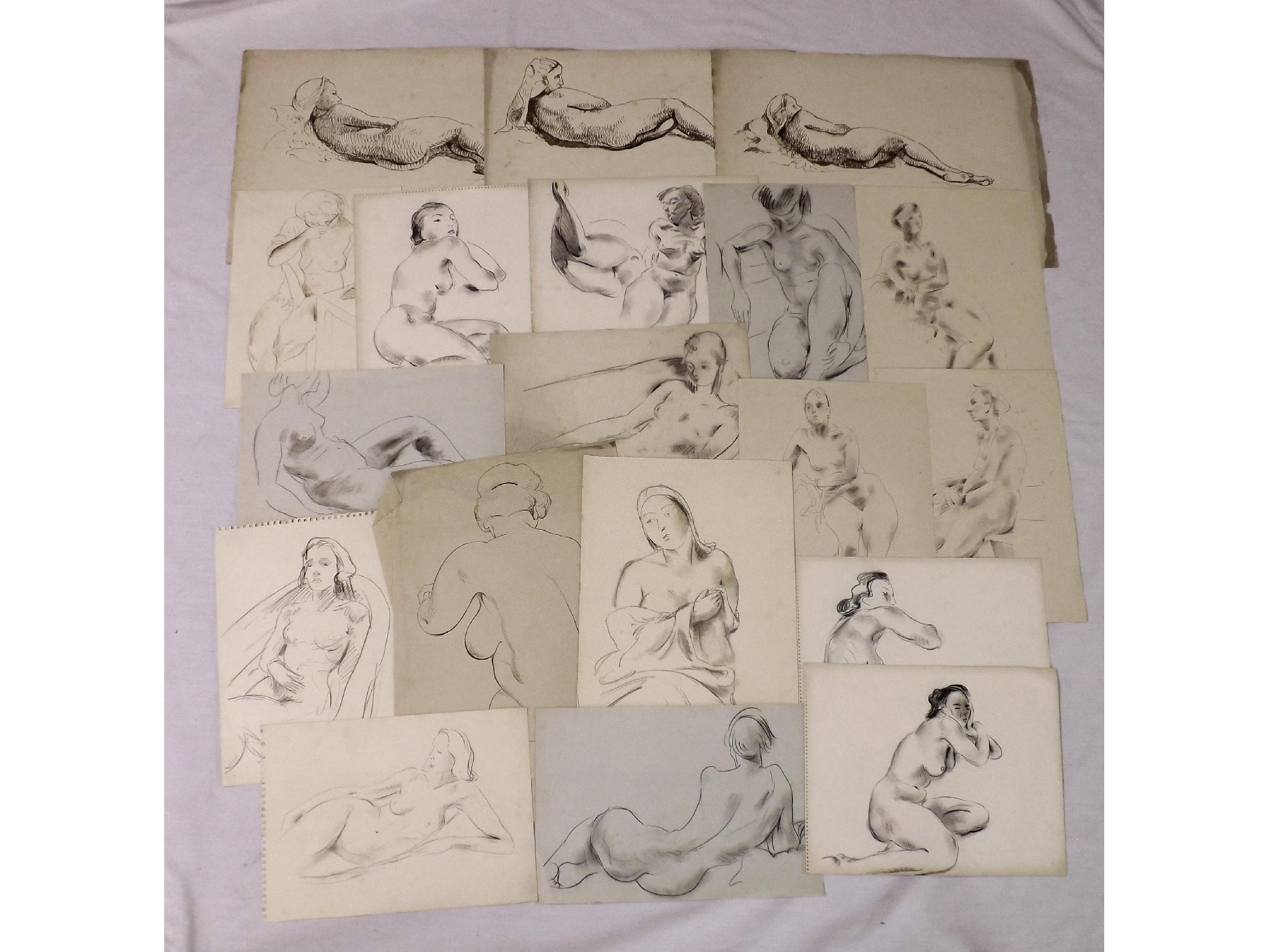 Appraisal: Georg Mayer-Marton - - collection of nineteen various figural studies