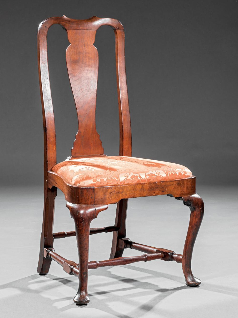 Appraisal: American Queen Anne Carved Walnut Side Chair mid- th c