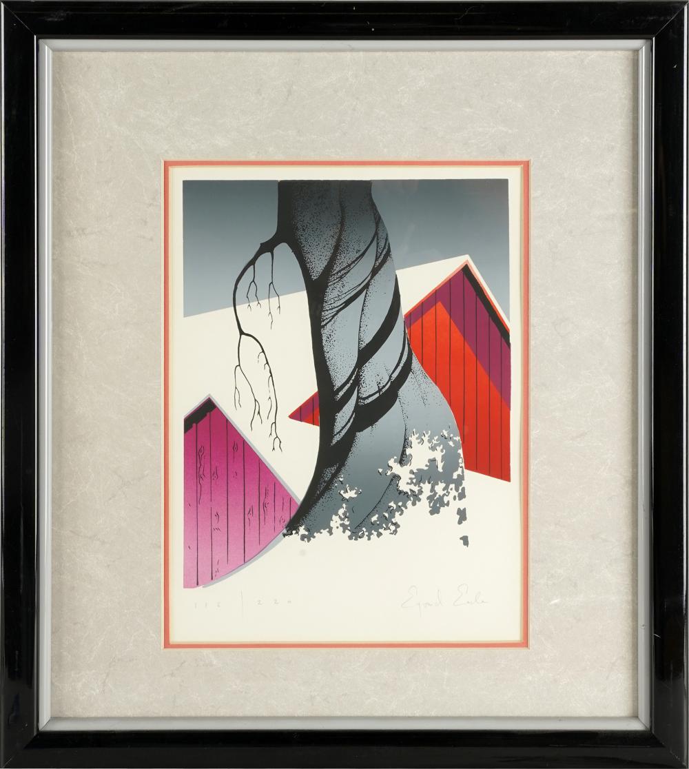 Appraisal: EYVIND EARLE - RED BARN GRAY SKYserigraph signed lower right