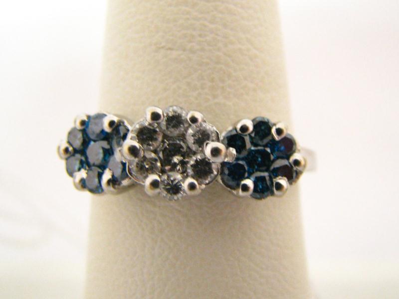 Appraisal: Lady's K WG Radiated Blue White Diamond Ring