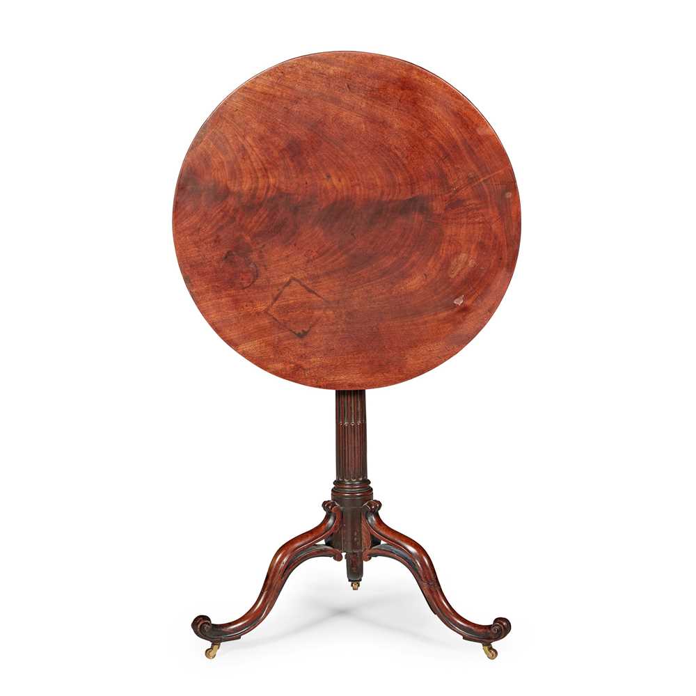 Appraisal: GEORGE III MAHOGANY TRIPOD TABLE TH CENTURY the circular tilt