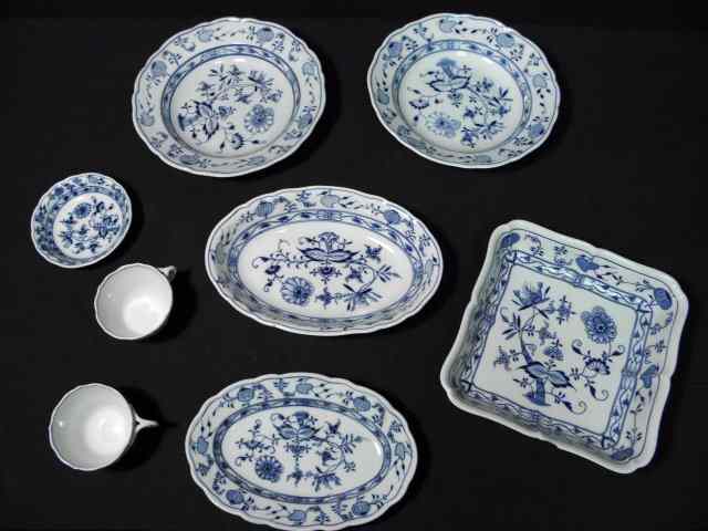 Appraisal: Lot of assorted German blue and white porcelain dinnerware in