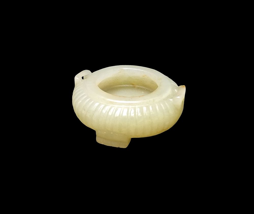 Appraisal: Diminutive Carved Chinese Jade Brush Washer Diminutive Carved Chinese Jade