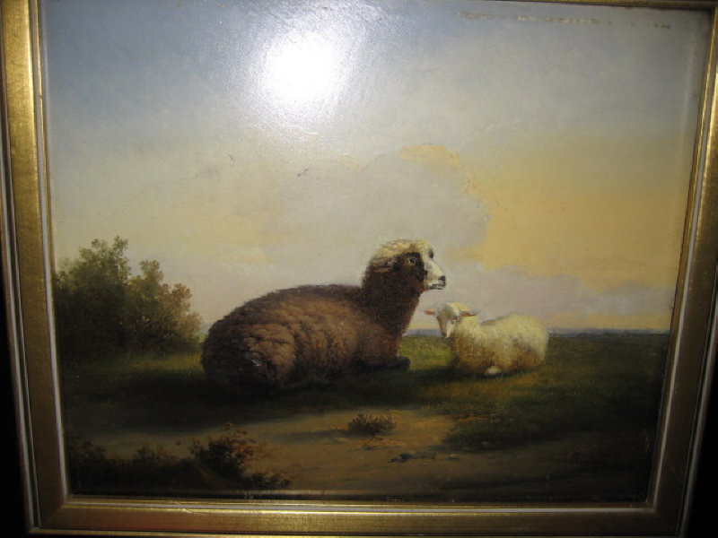 Appraisal: FRANZ VAN SEVERDONCK BELGIAN - Landscape with two sheep resting