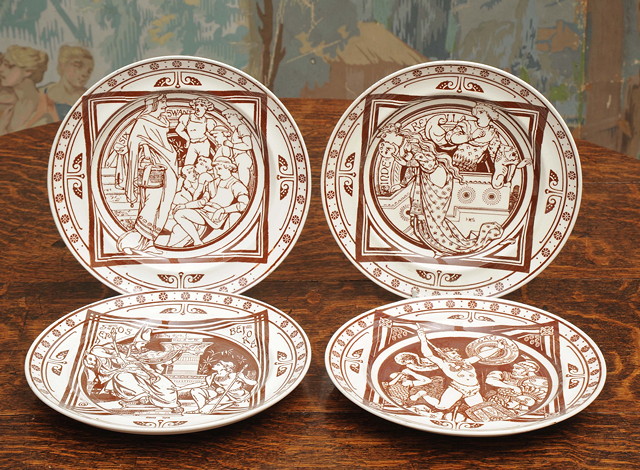 Appraisal: A SET OF FOUR VICTORIAN MINTON PLATES CIRCA with pre