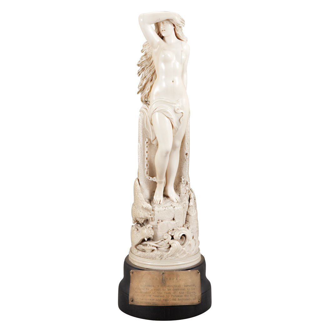 Appraisal: French Ivory Figure Probably Dieppe th century Of Andromeda being