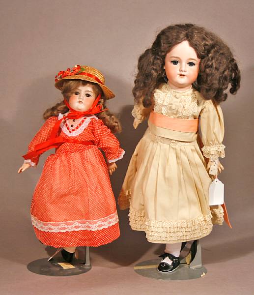 Appraisal: Two German bisque-head dolls both incised Made in Germany A