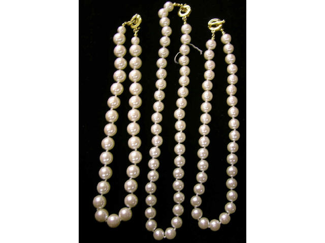 Appraisal: Three Carolee faux pearl costume necklaces and all with gold