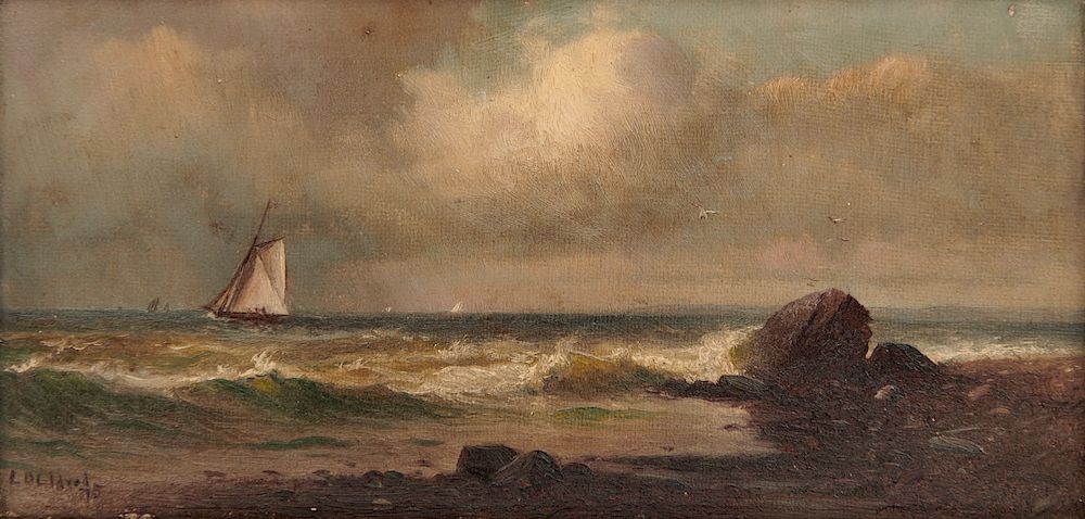 Appraisal: LEMUEL D ELDRED American - Sailboat off the Coast LEMUEL