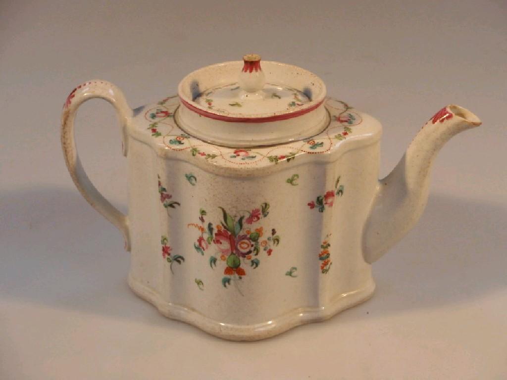 Appraisal: A late thC Newhall porcelain tea pot of oval commode