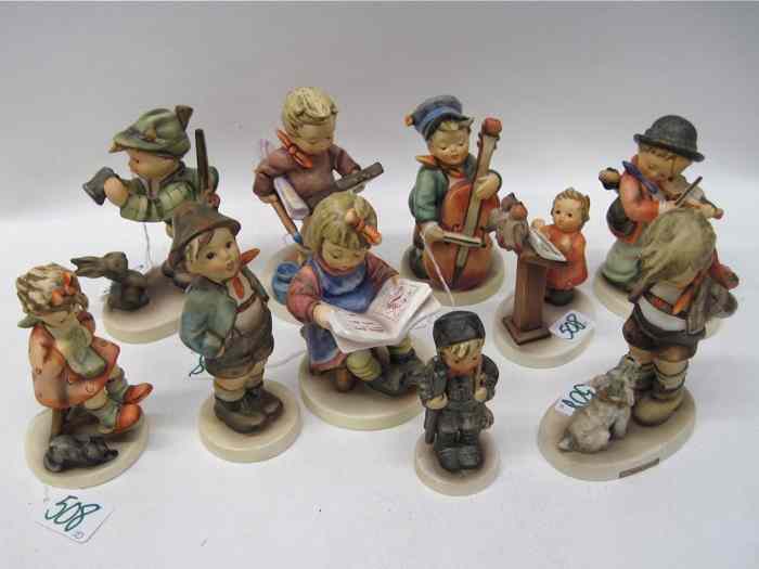 Appraisal: TEN GERMAN HUMMEL PORCELAIN FIGURINES TM- - ''Sweet Music'' HUM