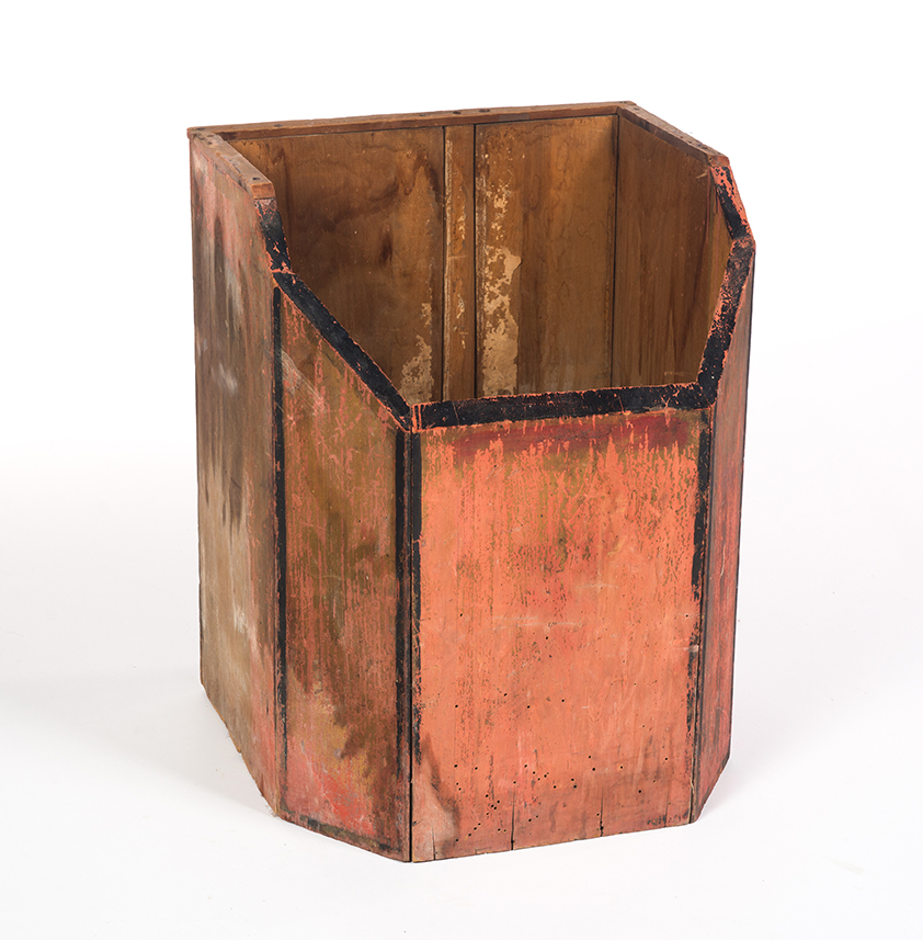 Appraisal: PAINTED WOOD BIN American nd half- th century pine Cut