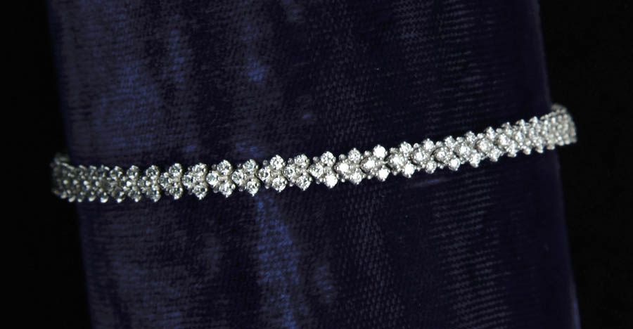 Appraisal: DIAMOND BRACELET Very beautiful kt white gold bracelet is set