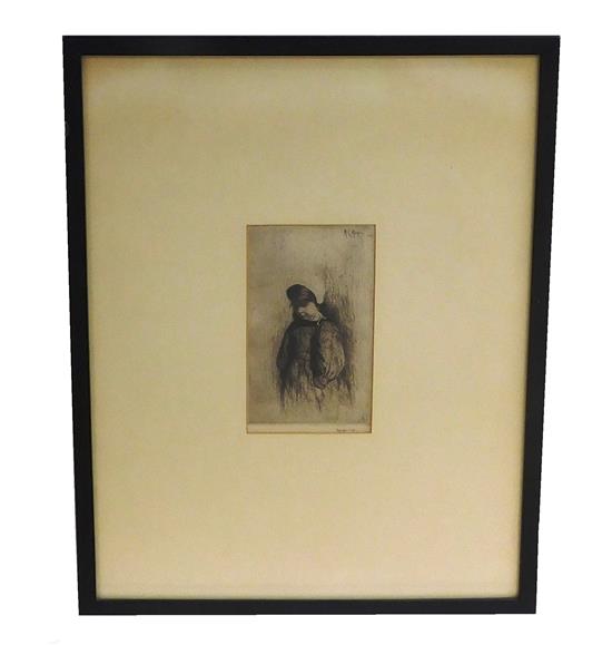 Appraisal: Mortimer Menpes Australian - etching on paper c depicting young