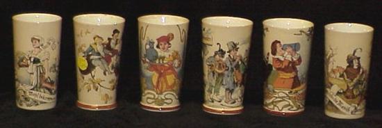 Appraisal: Six Villeroy Boch tumblers with transfer decoration liter one with