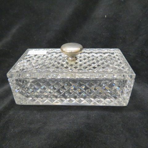 Appraisal: Hawkes Cut Glass Dresser Box sterling knob handle diamond design