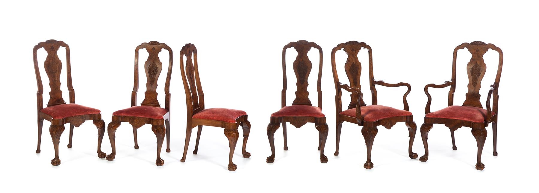 Appraisal: SET OF SIX CHIPPENDALE-STYLE DINING CHAIRS American nd quarter- th