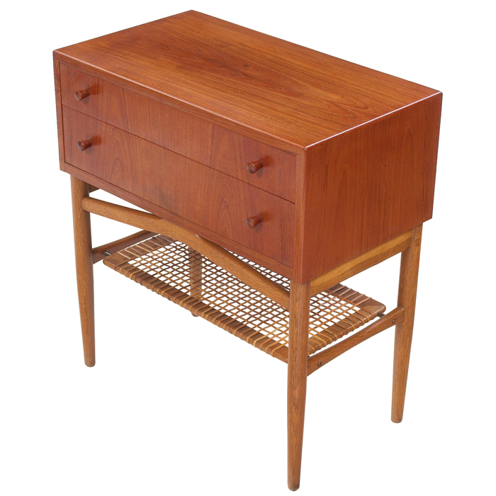 Appraisal: Hans Wegner cabinet attribution teak case on an oak stand