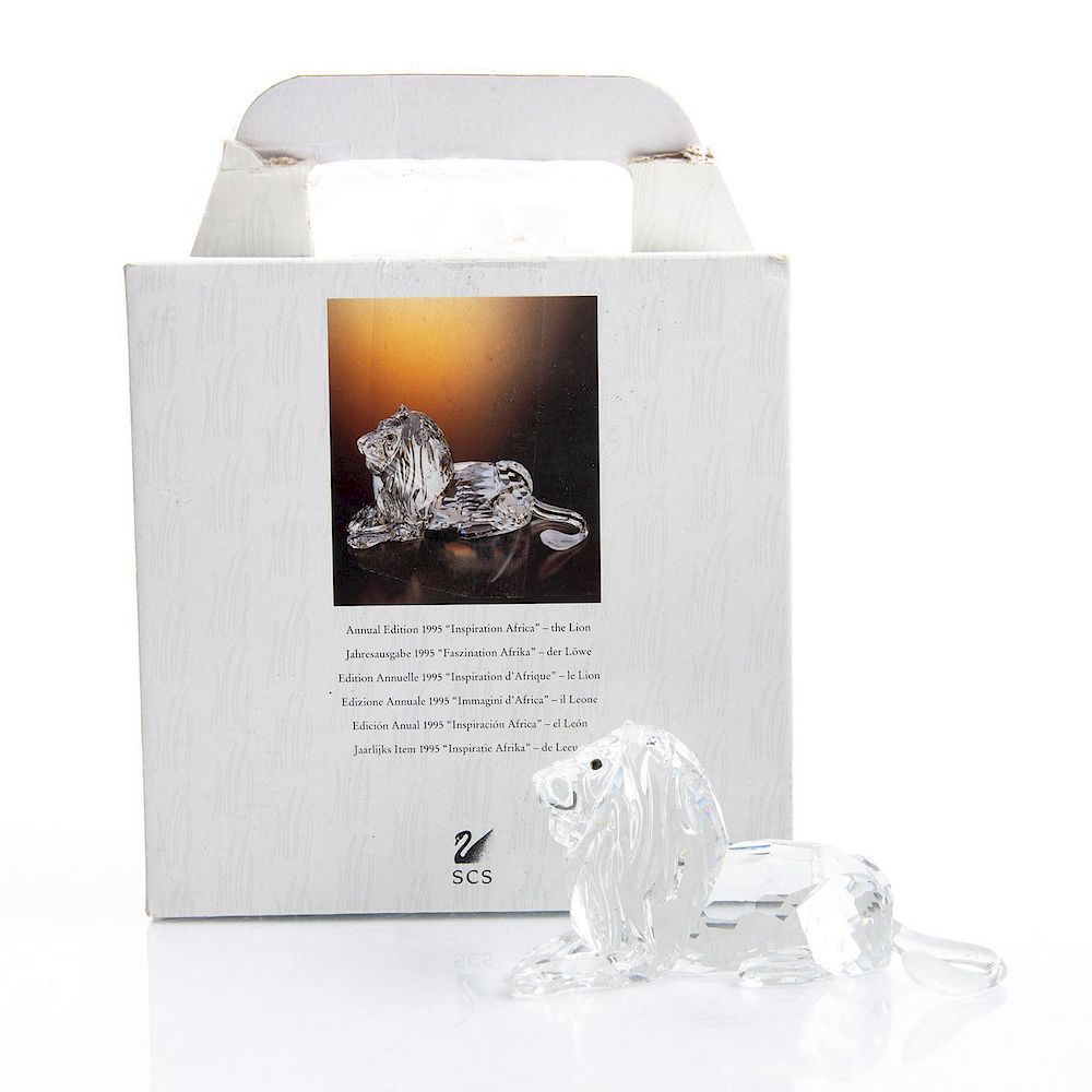 Appraisal: SWAROVSKI CRYSTAL ANIMAL FIGURINE LION Annual edition - INSPIRATION AFRICA