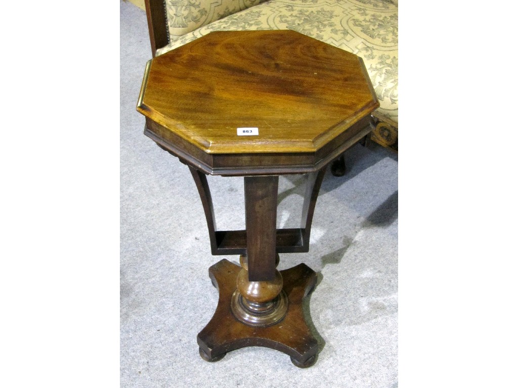 Appraisal: Rosewood work table missing fabric reservoir