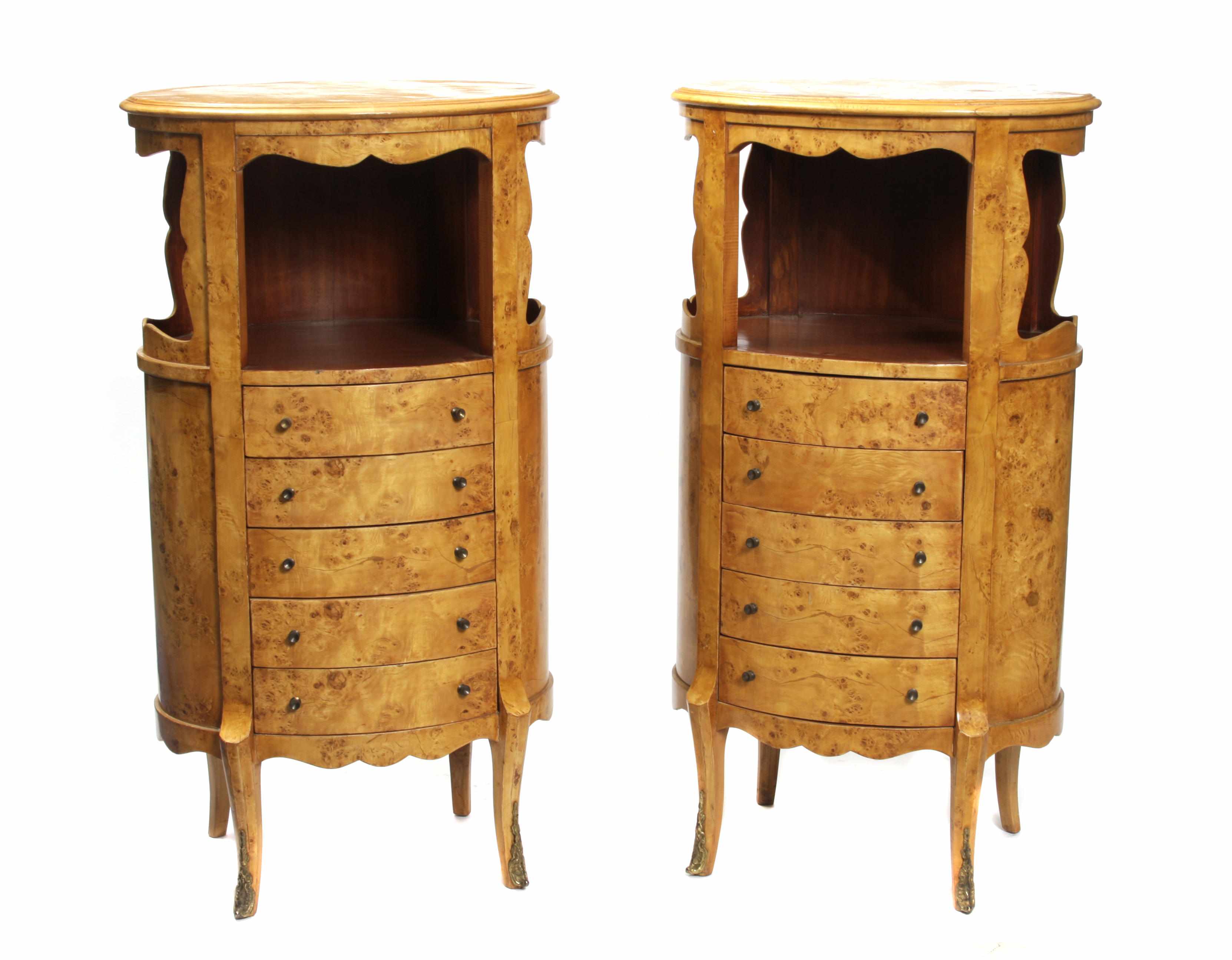 Appraisal: A pair of Beidermeier style display cabinets height in width