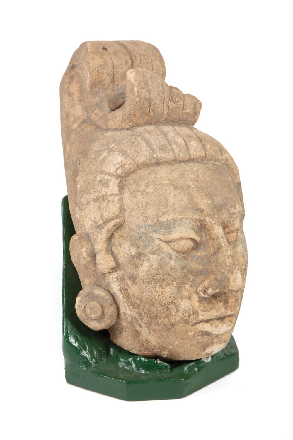 Appraisal: Pre-Columbian Carved Stucco Head of an Elite - A D