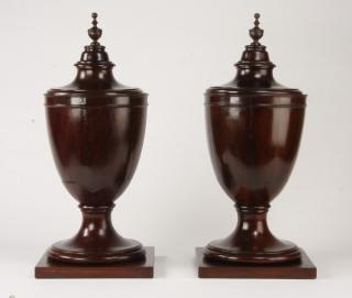 Appraisal: th c English mahogany wine coolers h Pair of large