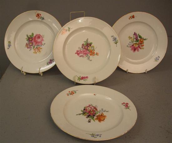 Appraisal: Four Meissen plates late th early th century painted with