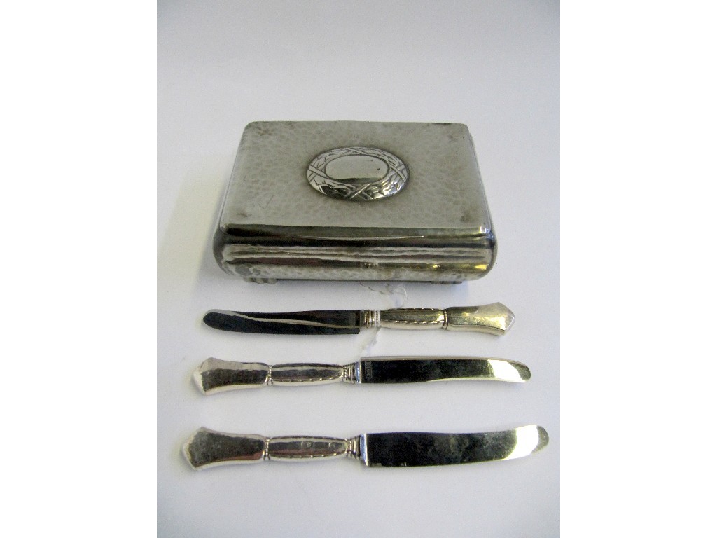 Appraisal: A lot comprising a Danish white metal box and three