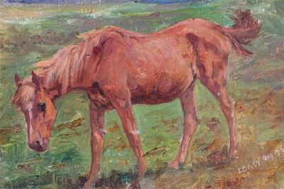 Appraisal: Lucy Elizabeth Kemp-Welsh - A New Forest Pony grazing Signed