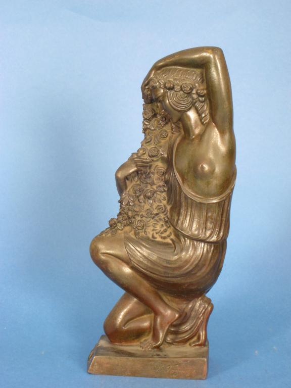 Appraisal: Le Faguays A bronze semi nude Figure of a Girl