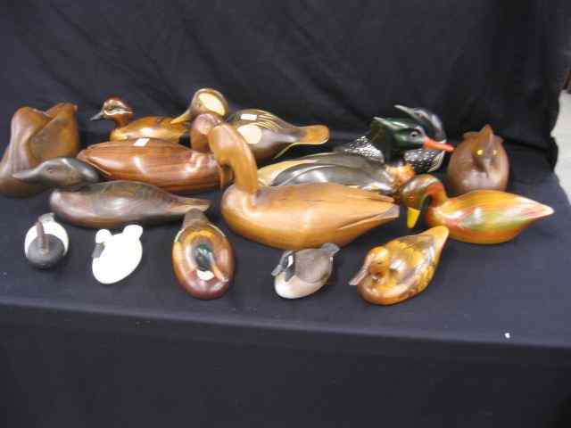 Appraisal: Collection of Wooden Duck Decoys '' to '' must signed