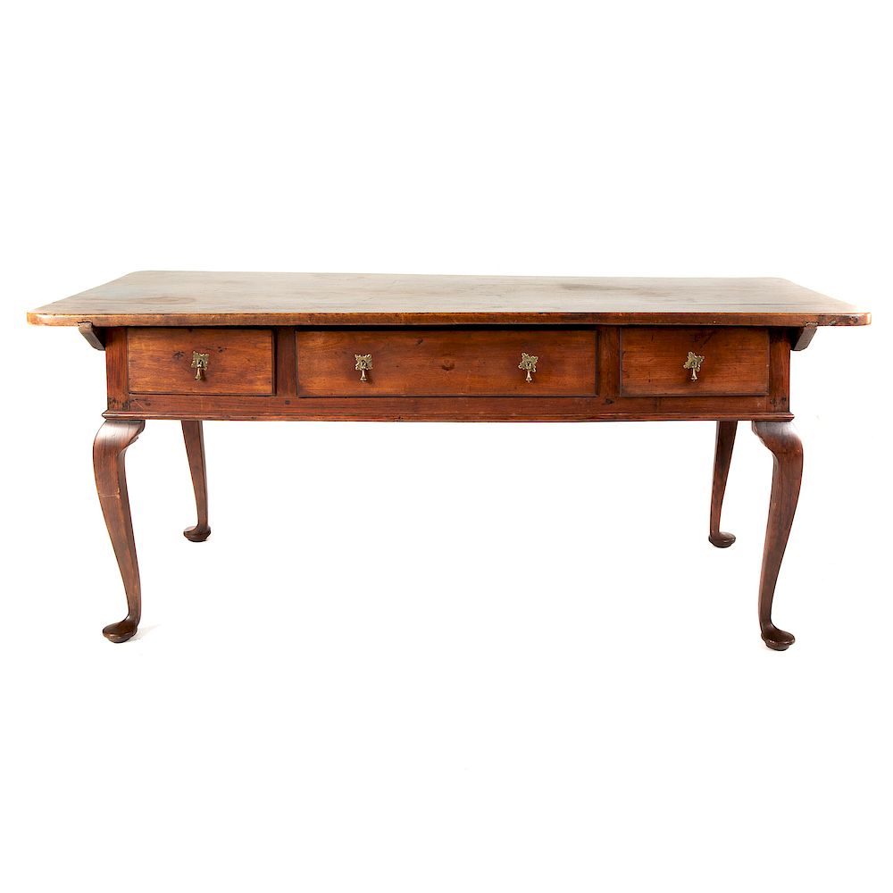 Appraisal: Georgian Walnut Harvest Table th th century removable flat top