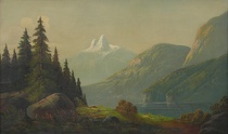 Appraisal: Carl Millner German - An Alpine Mountainscape Oil on canvas