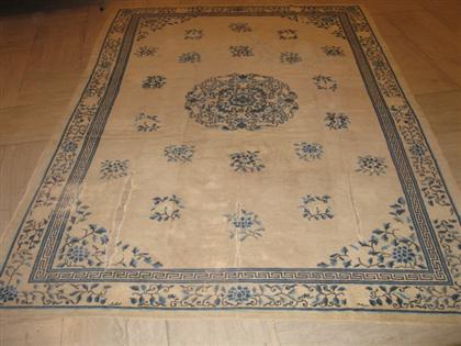 Appraisal: Chinese carpet th century note with tears losses ft in