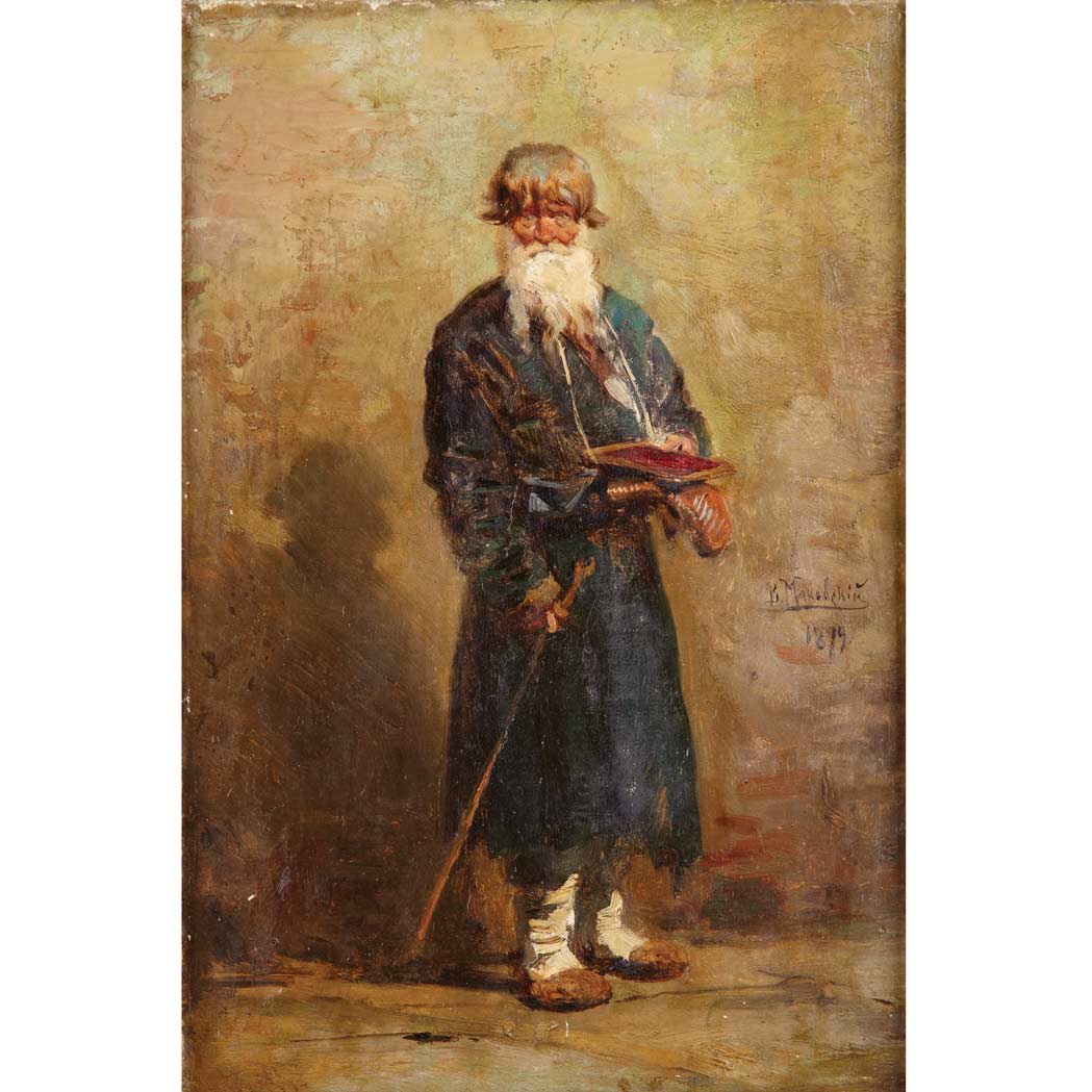 Appraisal: Vladimir Egorovich Makovsky Russian - The Peasant Signed in Cyrillic