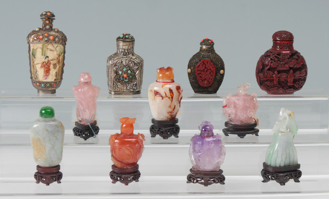 Appraisal: COLLECTION OF CHINESE SNUFF BOTTLES An assembled collection with an