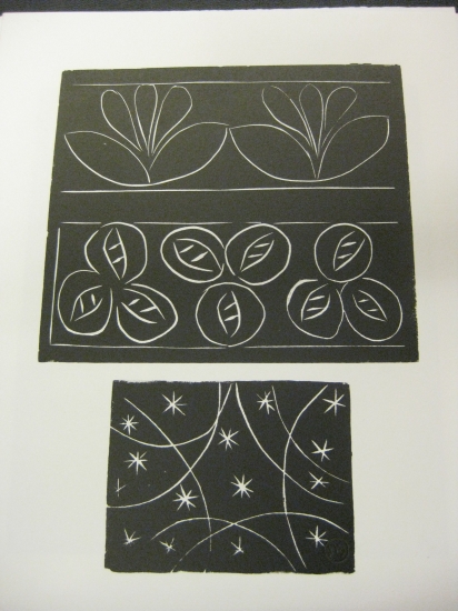 Appraisal: HENRI MATISSE Three decorative linoleum cuts Each Each x mm