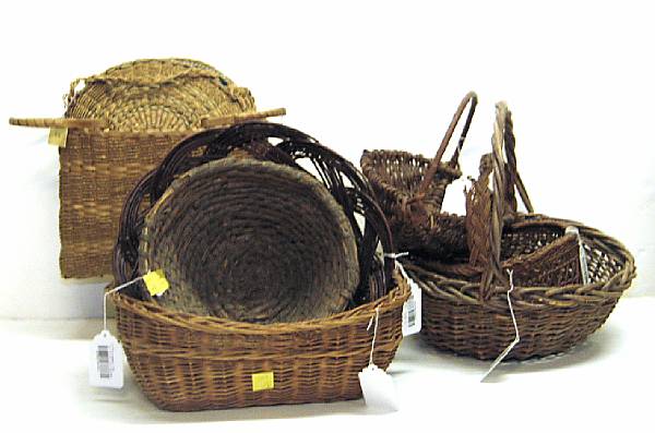 Appraisal: A grouping of Native American basketry items Including three woven