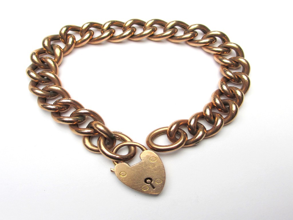 Appraisal: A Victorian ct rose gold curb link bracelet complete with