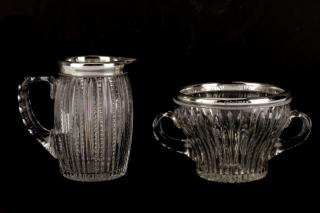 Appraisal: Sterling Brilliant Cut Glass Table Articles Two sterling and American