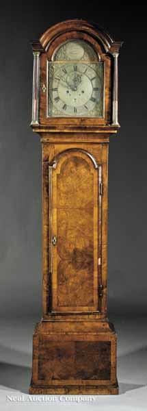 Appraisal: A George III Walnut Tall Case Clock c brass calendar