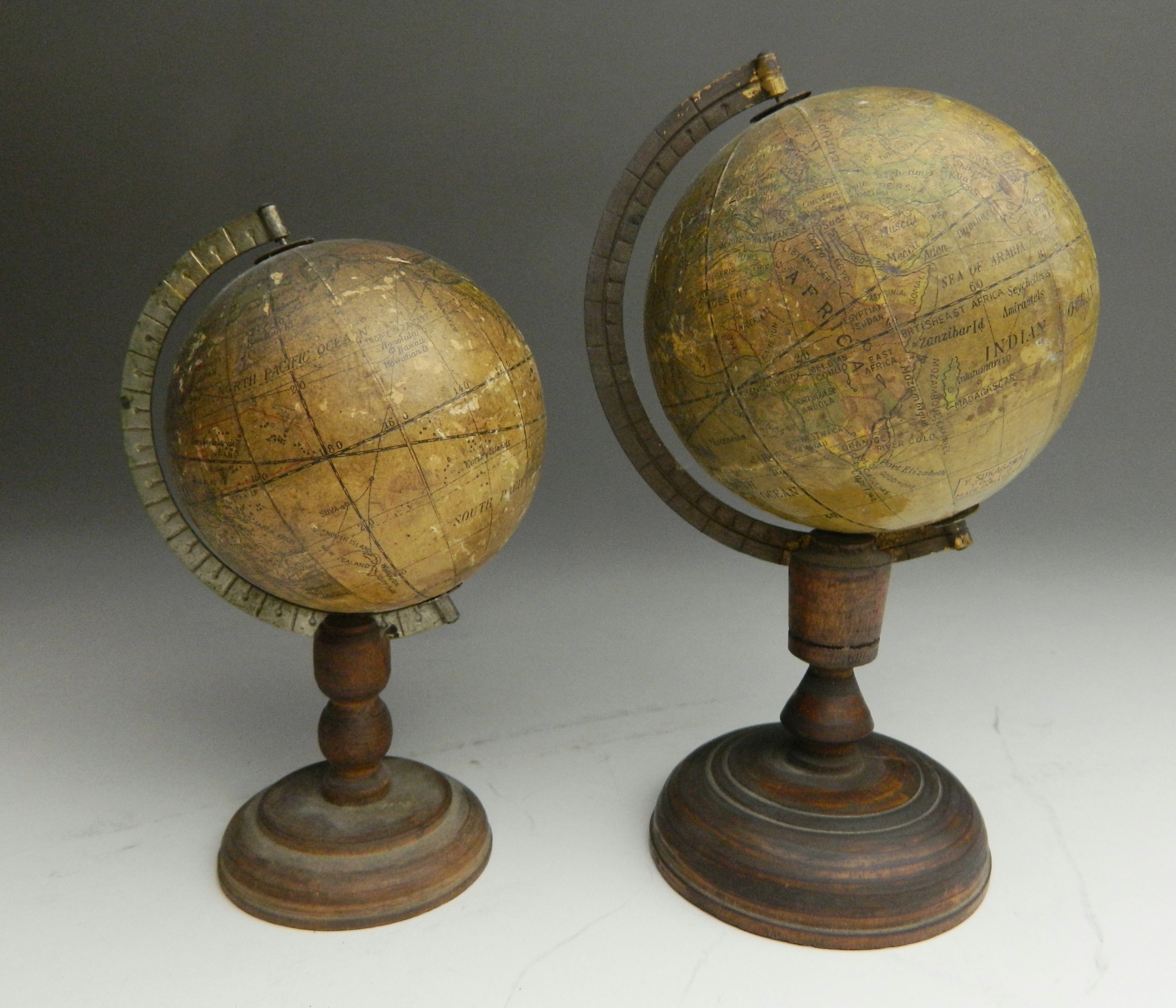 Appraisal: Japanese terrestrial miniature globes Y Sukagawa terrestrial world globe with